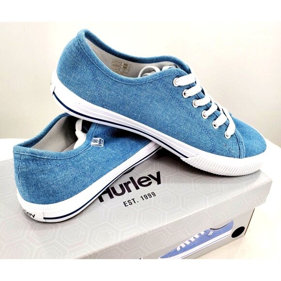 Hurley 7 Sneaker Woman's Carrie Canvas Lace-up Casual Shoe Classic Blue Denim - Picture 9 of 15